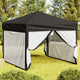 Vidaxl Partytent faltbar mit Seitenwänden 3x3 m schwarz