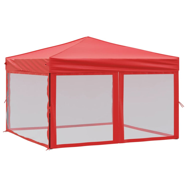 Vidaxl Partytent faltbar mit Seitenwänden 3x3 m rot