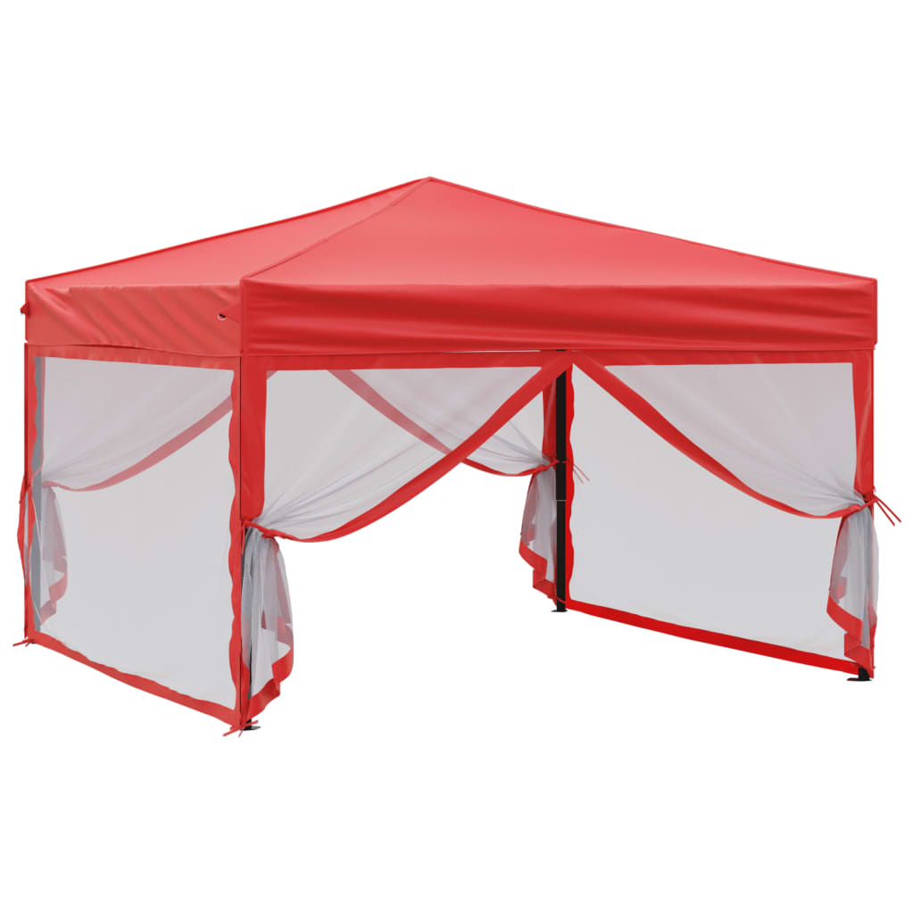Vidaxl Partytent faltbar mit Seitenwänden 3x3 m rot