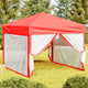 Vidaxl Partytent faltbar mit Seitenwänden 3x3 m rot