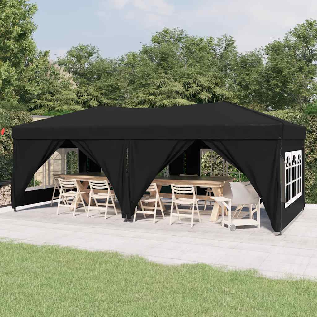 Vidaxl Partytent faltbar mit Seitenwänden 3x6 m schwarz