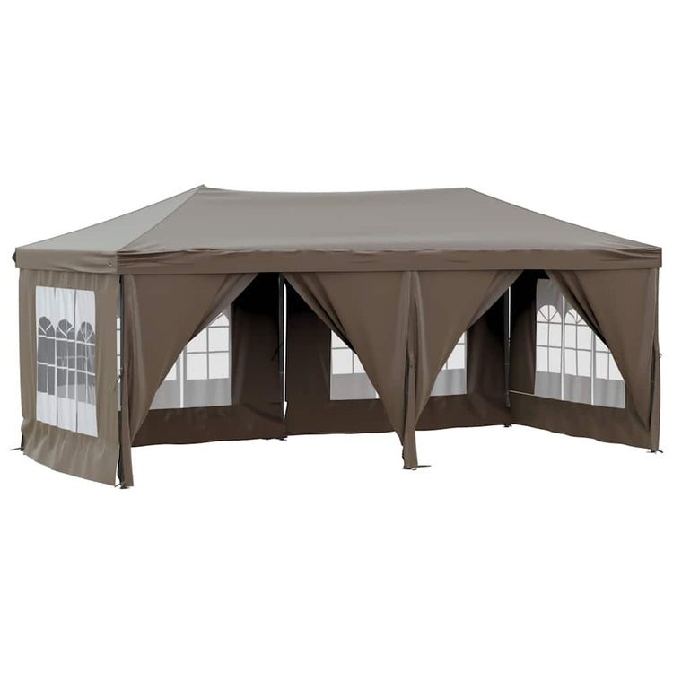 Vidaxl Partytent faltbar mit Seitenwänden 3x6 m Taupe
