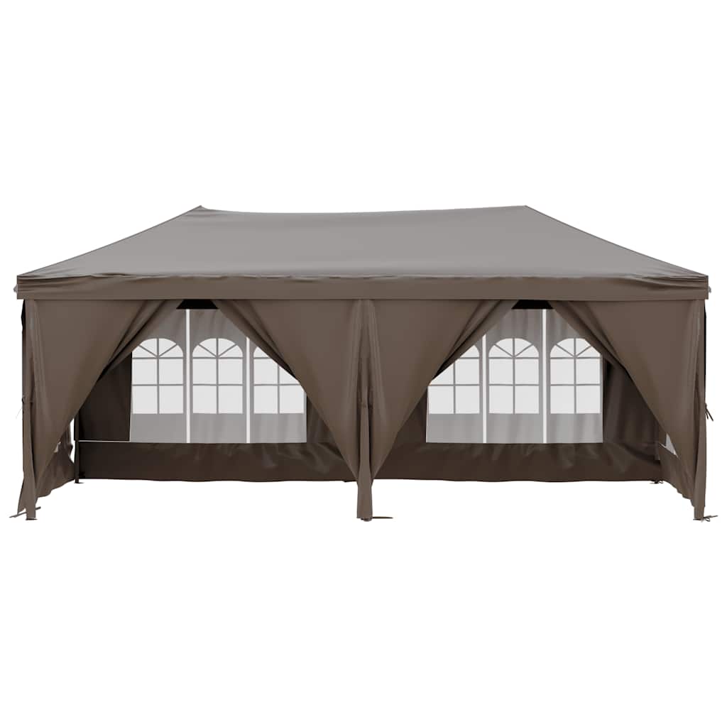 Vidaxl Partytent faltbar mit Seitenwänden 3x6 m Taupe