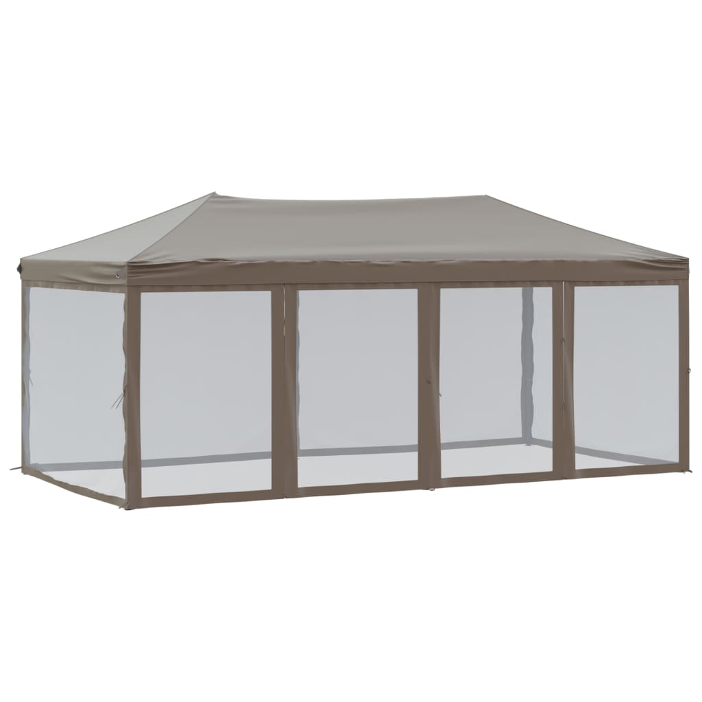 Vidaxl Partytent faltbar mit Seitenwänden 3x6 m Taupe