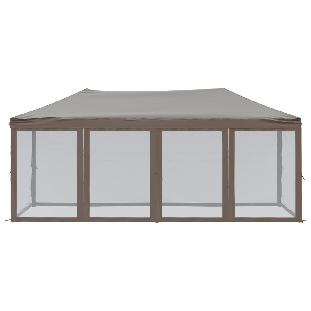 Vidaxl Partytent faltbar mit Seitenwänden 3x6 m Taupe