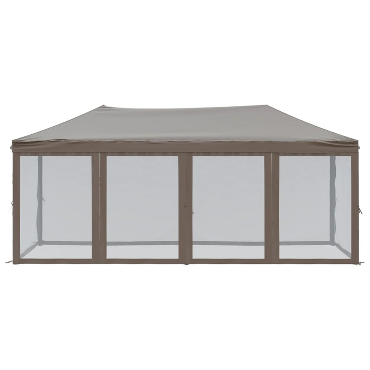 Vidaxl Partytent faltbar mit Seitenwänden 3x6 m Taupe