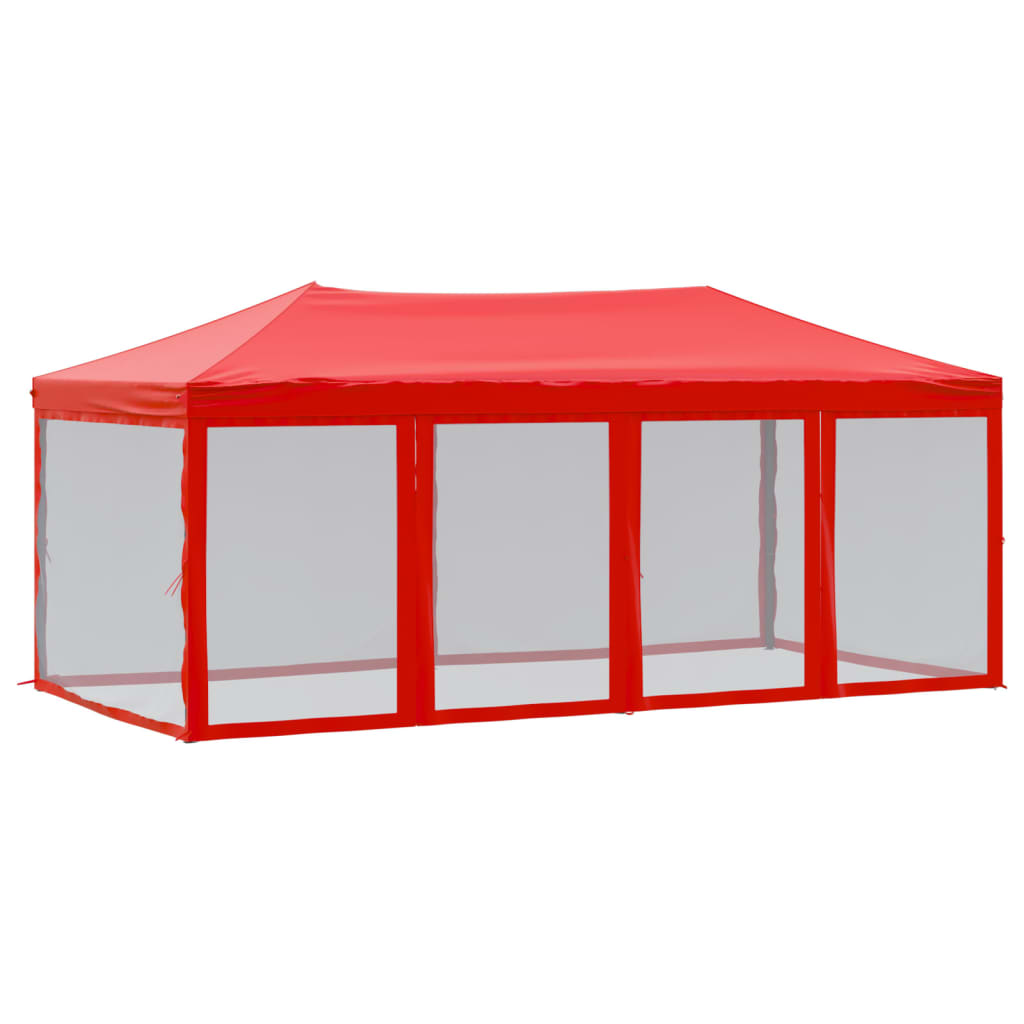 Vidaxl Partytent faltbar mit Seitenwänden 3x6 m rot