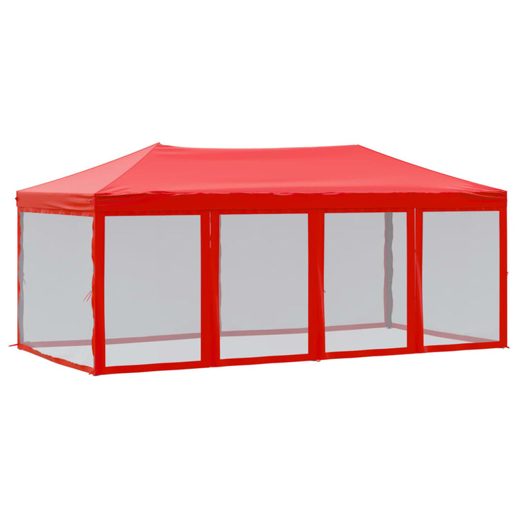 Vidaxl Partytent faltbar mit Seitenwänden 3x6 m rot