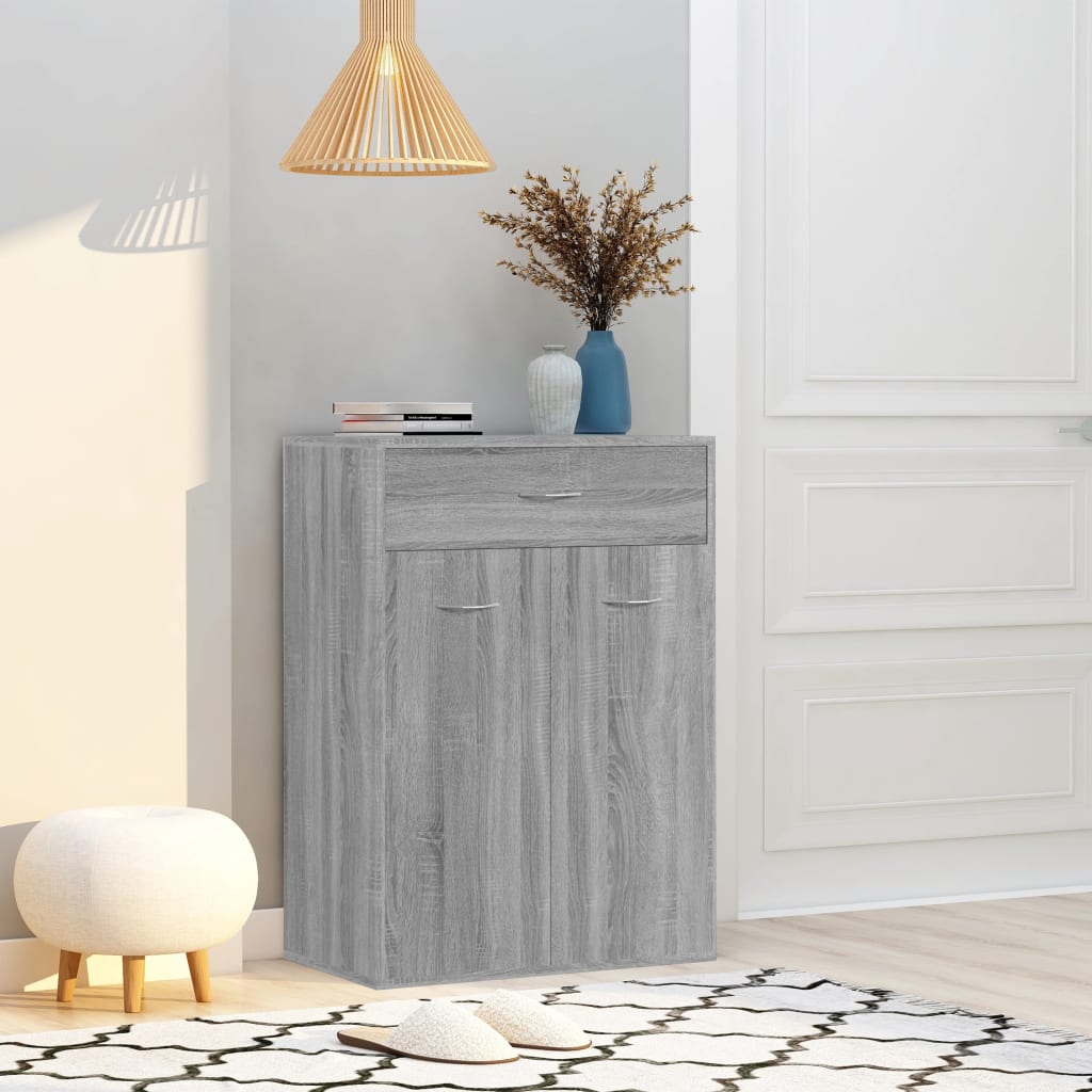 VIDAXL -Schuhschrank 60x35x84 cm Propertiertes Holzgrau Sonoma
