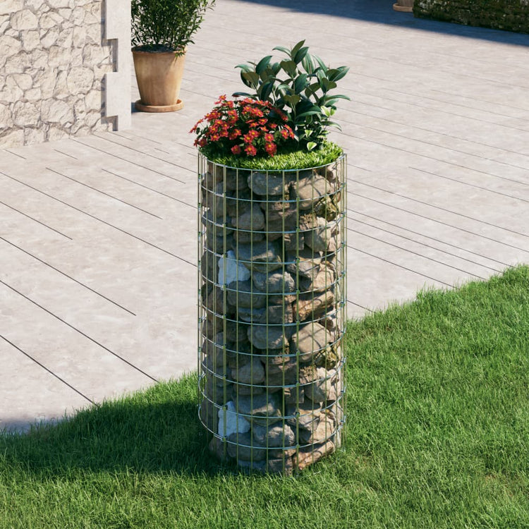 Vidaxl Gabion Pole Round Ø50x100 cm verzinkter Stahl