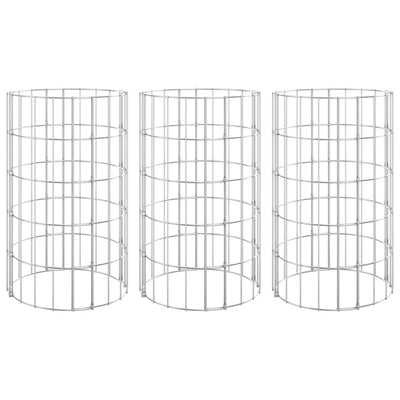 Vidaxl Gabion Pflanzer 3 ST Runde erhöht Ø30x50 cm Stahl