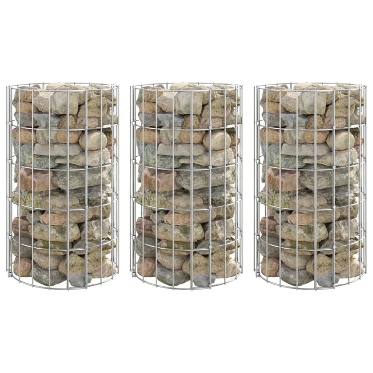 Vidaxl Gabion Pflanzer 3 ST Runde erhöht Ø30x50 cm Stahl
