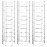 Vidaxl Gabion Pflanzer 3 ST Runde erhöht Ø30x100 cm Stahl - afbeelding 2