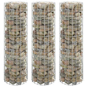 Vidaxl Gabion Pflanzer 3 ST Runde erhöht Ø30x100 cm Stahl - afbeelding 1