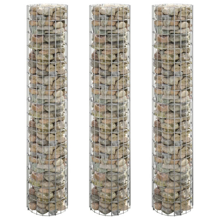 Vidaxl Gabion Pflanzer 3 ST Runde erhöht Ø30x150 cm Stahl