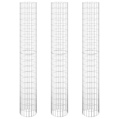 Vidaxl Gabion Pflanzer 3 ST Runde erhöht Ø30x200 cm Stahl