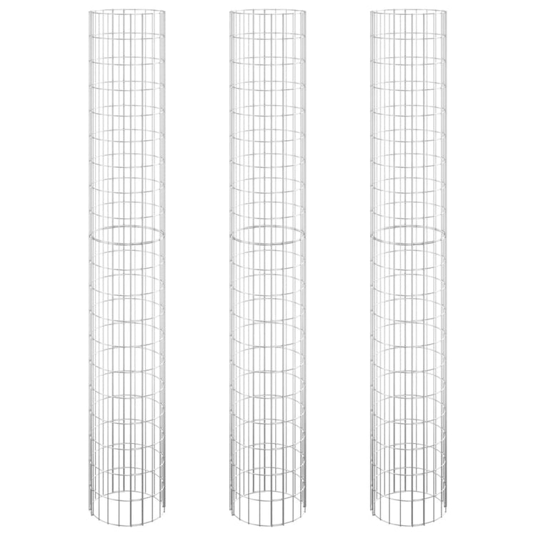 Vidaxl Gabion Pflanzer 3 ST Runde erhöht Ø30x200 cm Stahl