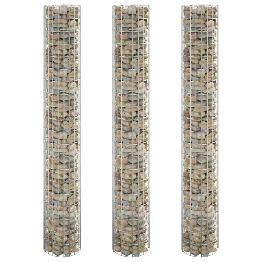 Vidaxl Gabion Pflanzer 3 ST Runde erhöht Ø30x200 cm Stahl