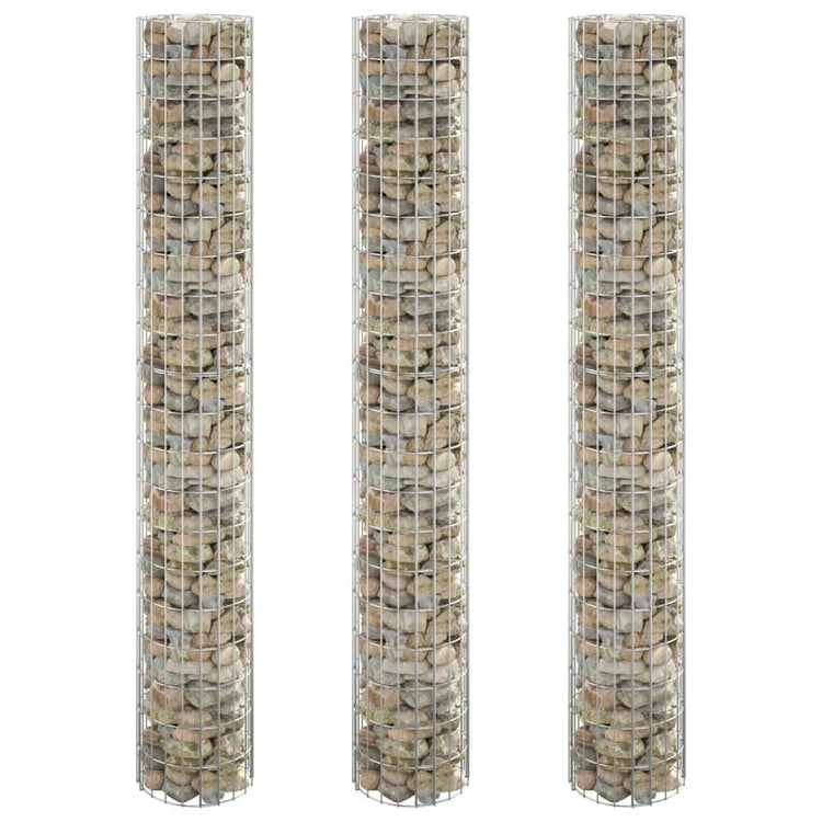 Vidaxl Gabion Pflanzer 3 ST Runde erhöht Ø30x200 cm Stahl