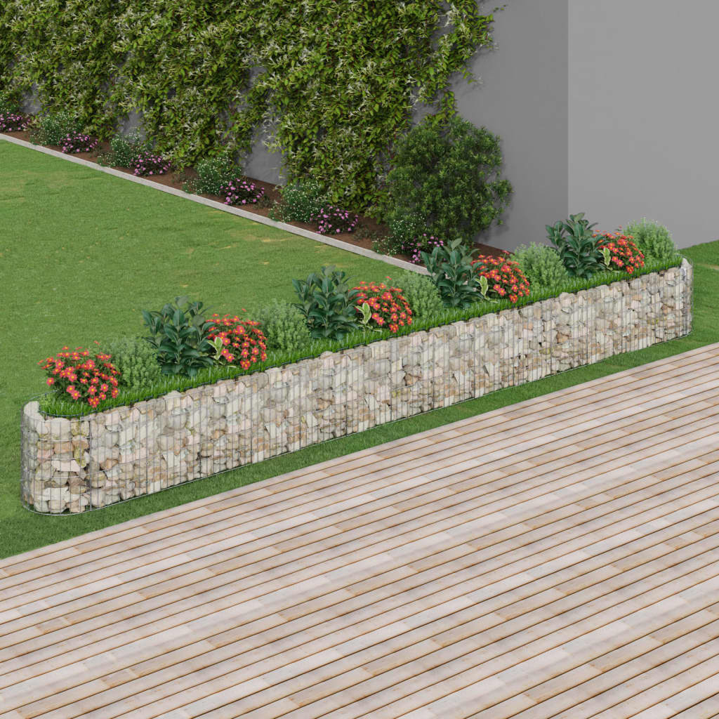 Vidaxl Gabion -Pflanzer erhöhte 540x50x50 cm verzinktes Eisen