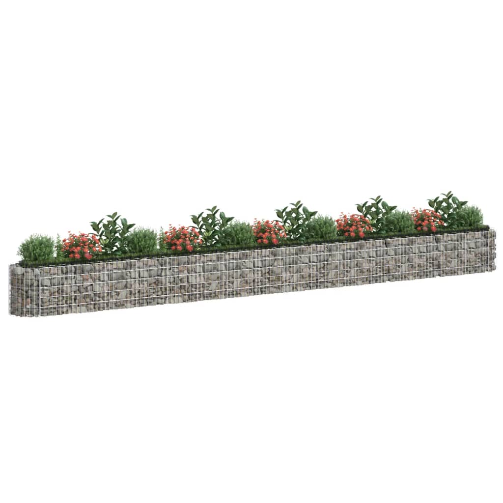 Vidaxl Gabion -Pflanzer erhöhte 610 x 50 x 50 cm verzinktes Eisen