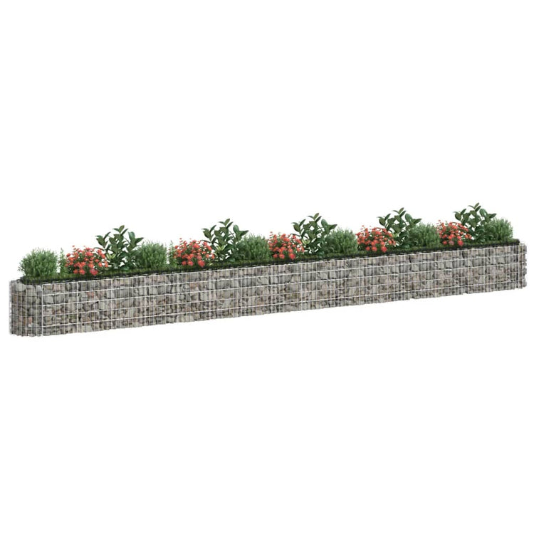 Vidaxl Gabion -Pflanzer erhöhte 610 x 50 x 50 cm verzinktes Eisen