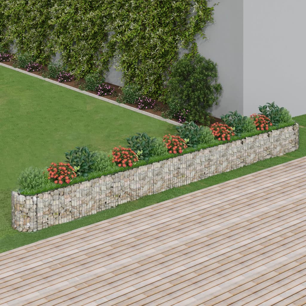 Vidaxl Gabion -Pflanzer erhöhte 610 x 50 x 50 cm verzinktes Eisen
