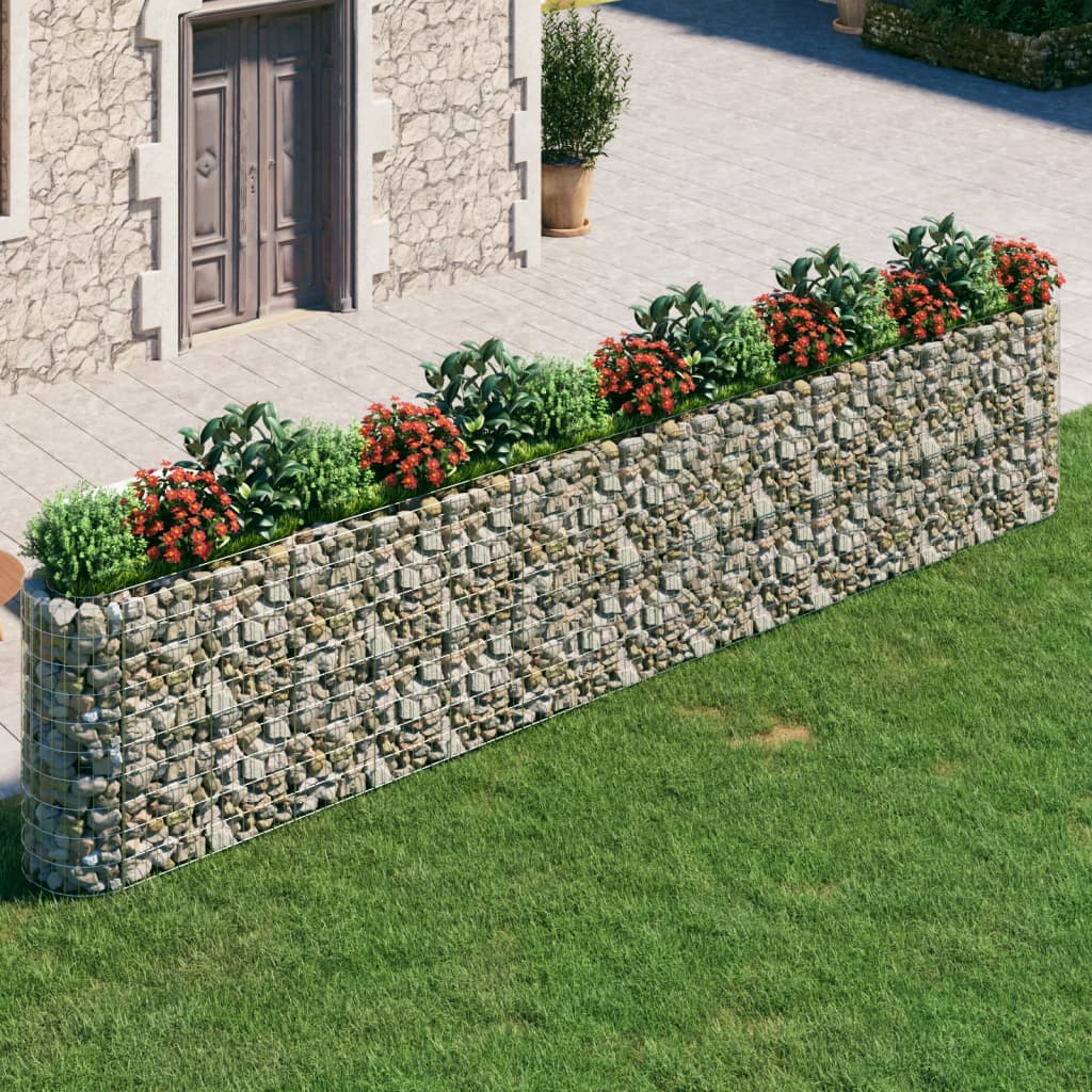 Vidaxl Gabion -Pflanzer erhöhte 540x50x100 cm verzinktes Eisen