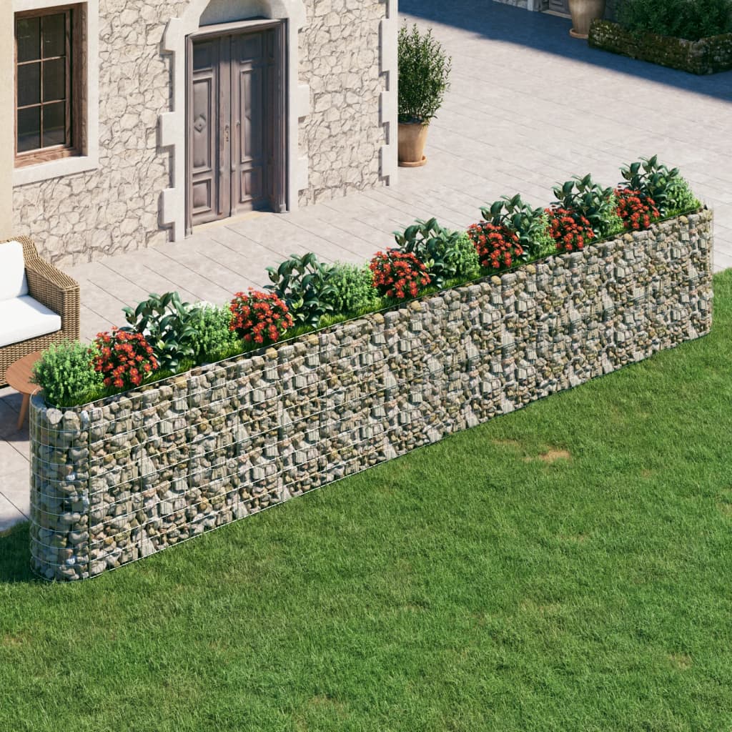 Vidaxl Gabion -Pflanzer erhöhte 610x50x100 cm verzinkte Eisen