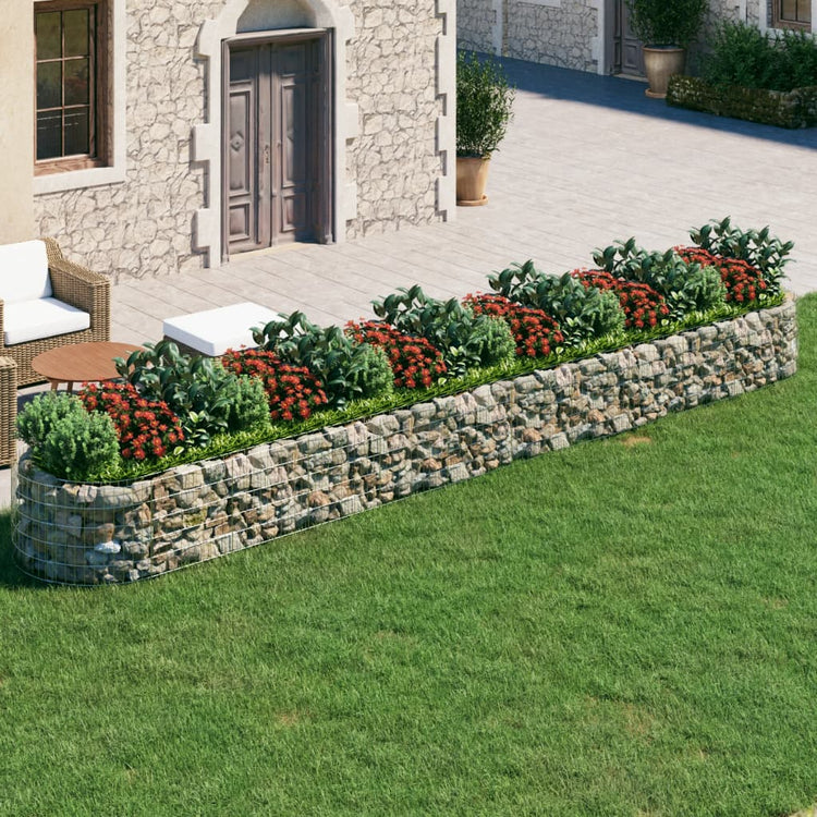 Vidaxl Gabion -Pflanzer erhöhte 600x100x50 cm verzinktes Eisen