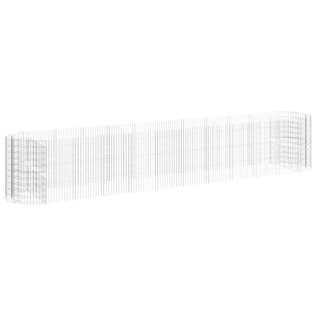 Vidaxl Gabion -Pflanzer erhöhte 600x100x100 cm verzinkte Eisen