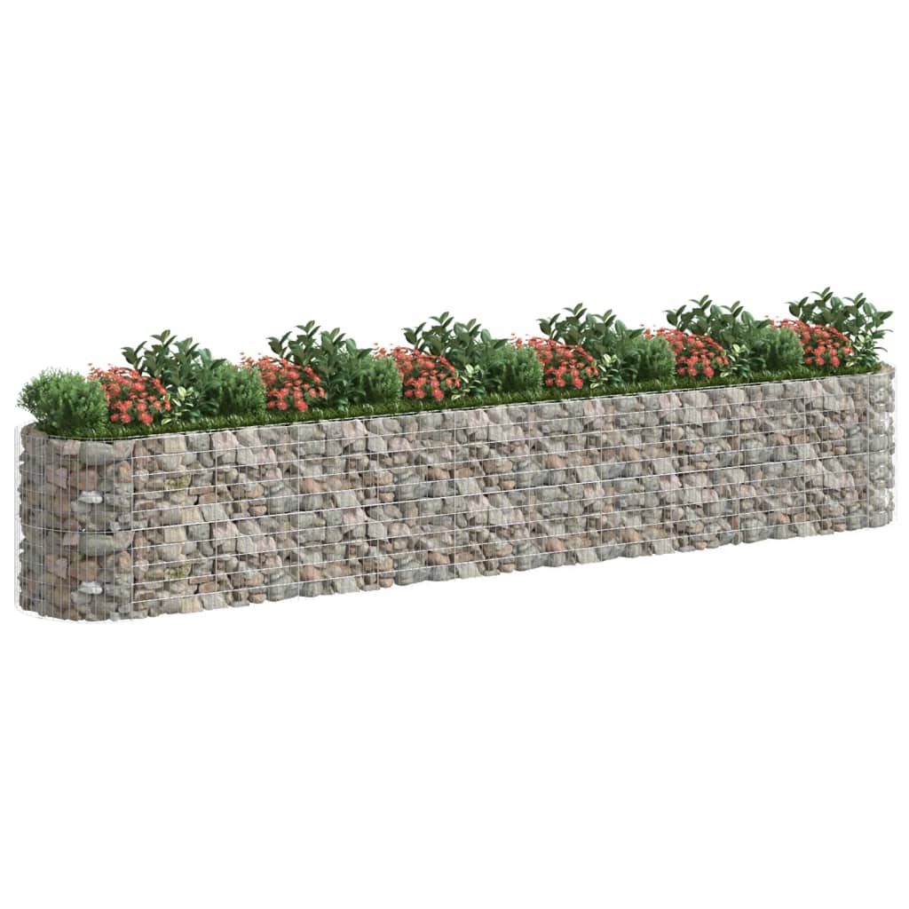 Vidaxl Gabion -Pflanzer erhöhte 600x100x100 cm verzinkte Eisen