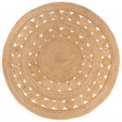 Vidaxl Teppich mit Design um 180 cm geflochtene Jute