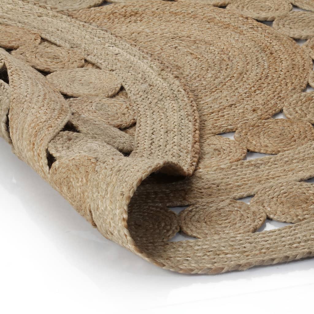 Vidaxl Teppich mit Design um 180 cm geflochtene Jute