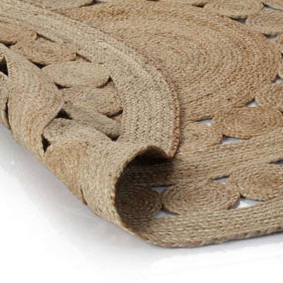 Vidaxl Teppich mit Design um 180 cm geflochtene Jute