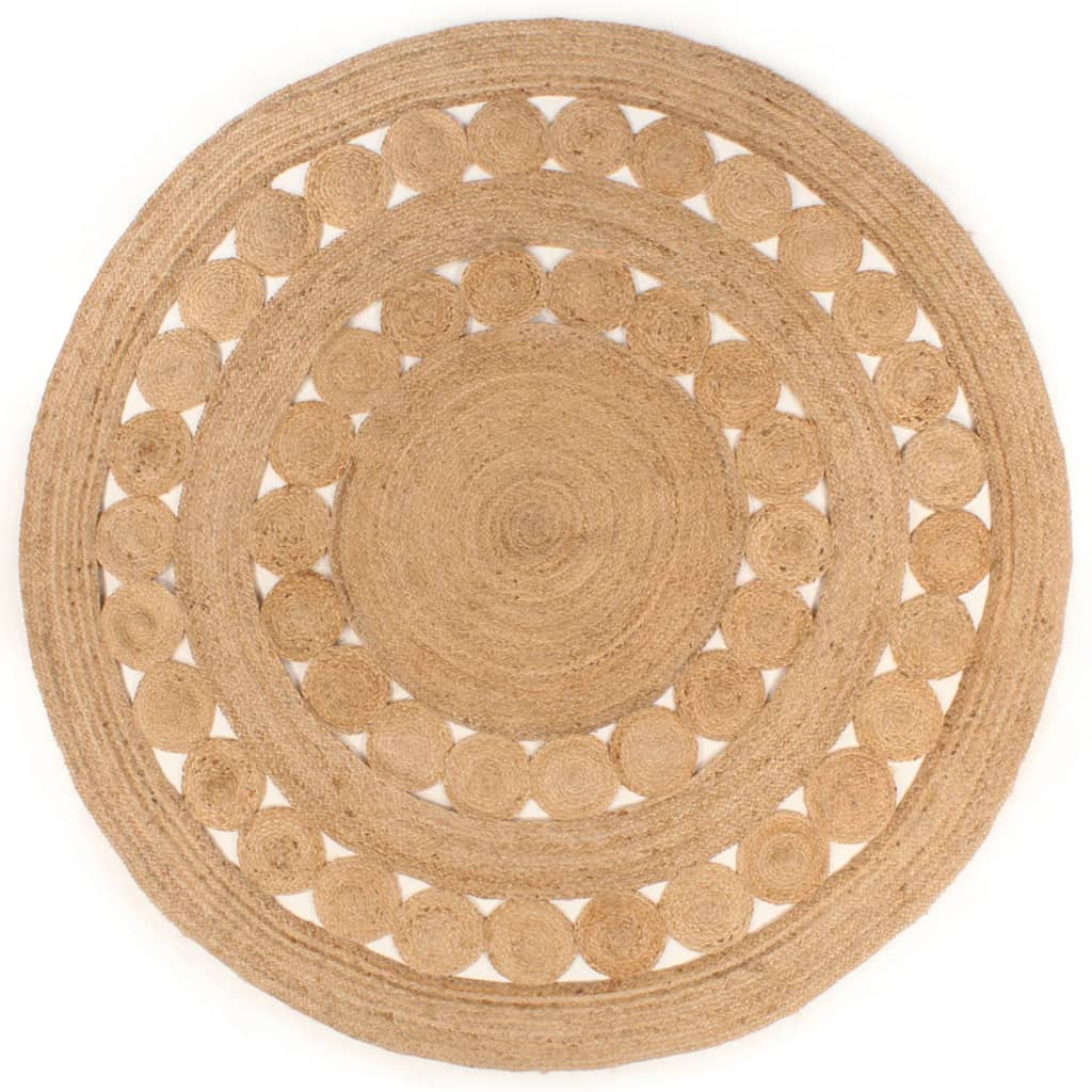 Vidaxl Teppich mit Design um 210 cm geflochtene Jute