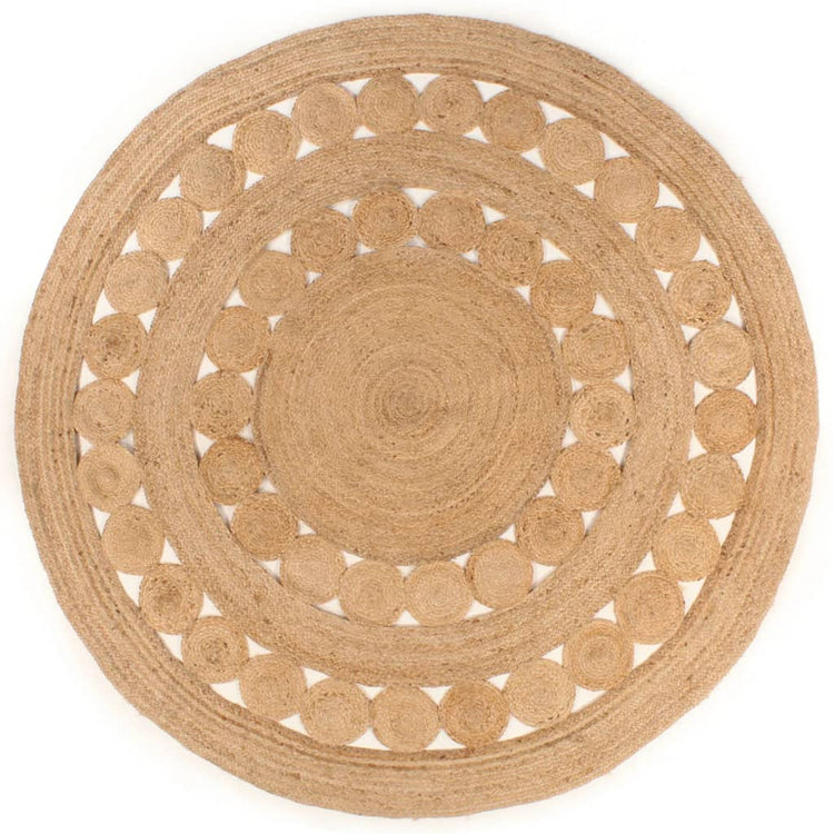 Vidaxl Teppich mit Design um 210 cm geflochtene Jute