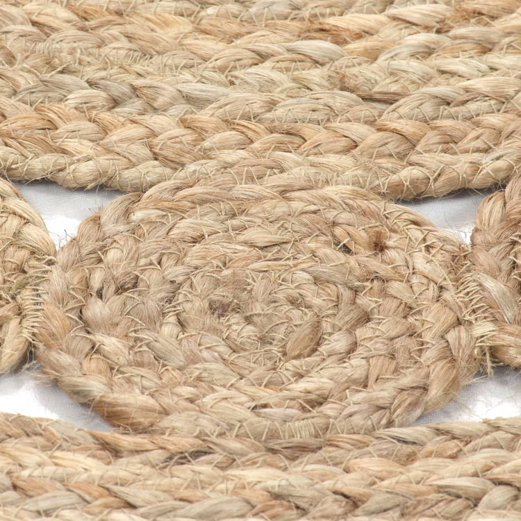 Vidaxl Teppich mit Design um 210 cm geflochtene Jute