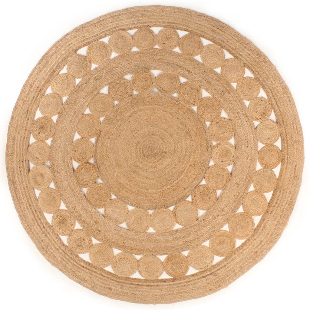 Vidaxl Teppich mit Design um 240 cm geflochtene Jute