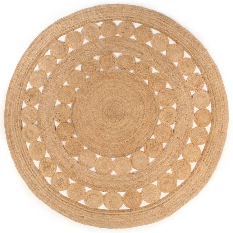 Vidaxl Teppich mit Design um 240 cm geflochtene Jute