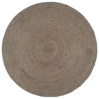 Vidaxl Teppich handgefertigt um 240 cm Jute Grau