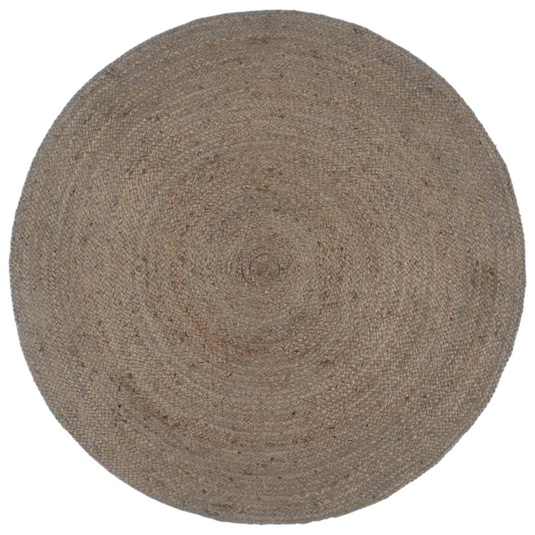 Vidaxl Teppich handgefertigt um 240 cm Jute Grau