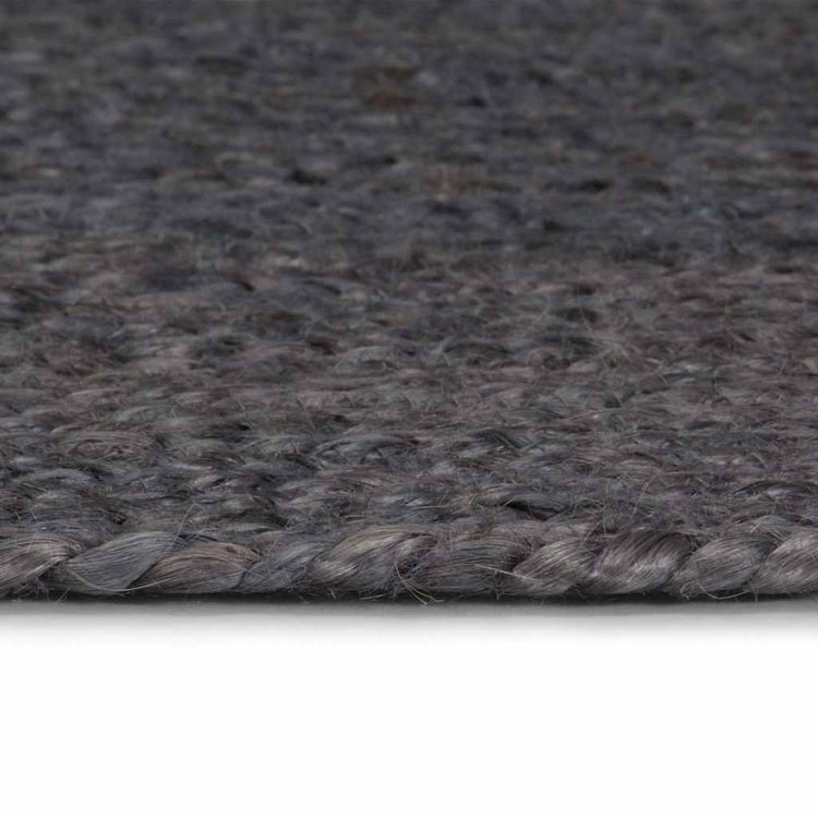 Vidaxl Teppich handgefertigt um 180 cm Jute dunkelgrau