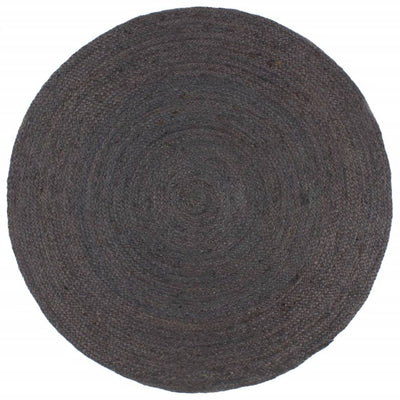Vidaxl Teppich handgefertigt um 210 cm Jute dunkelgrau