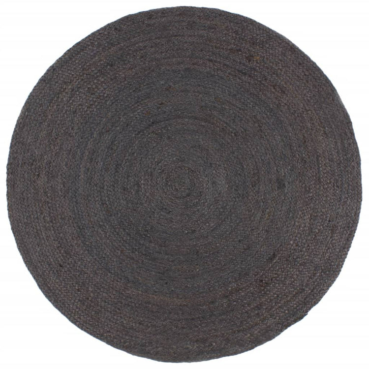 Vidaxl Teppich handgefertigt um 210 cm Jute dunkelgrau