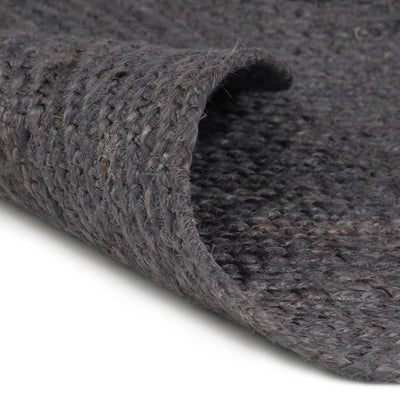 Vidaxl Teppich handgefertigt um 210 cm Jute dunkelgrau