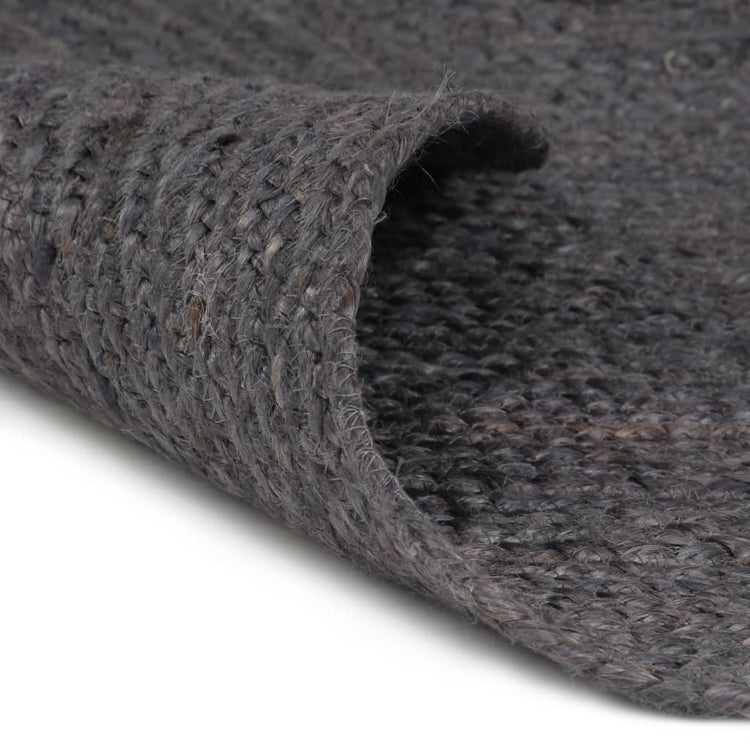 Vidaxl Teppich handgefertigt um 210 cm Jute dunkelgrau