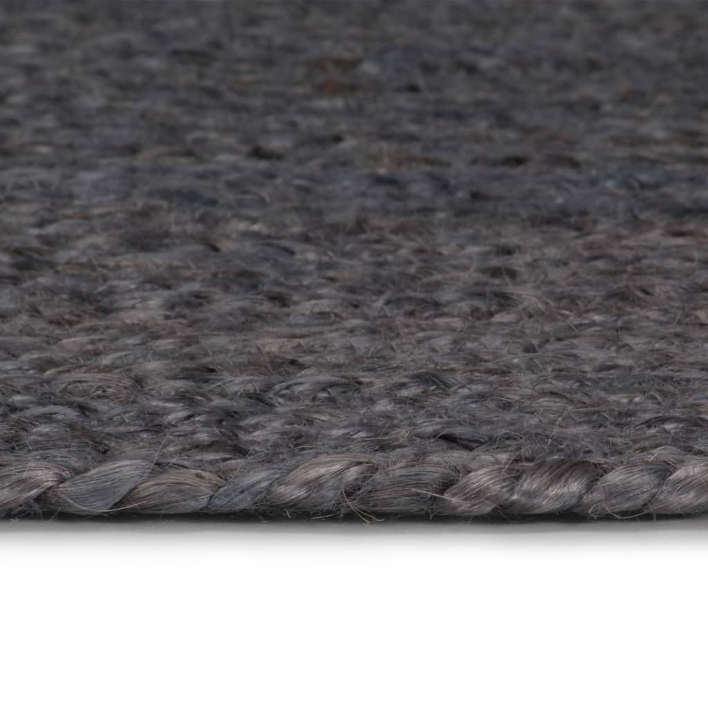 Vidaxl Teppich handgefertigt um 210 cm Jute dunkelgrau
