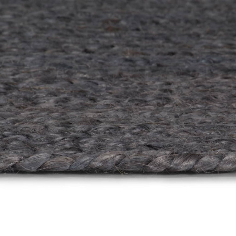 Vidaxl Teppich handgefertigt um 210 cm Jute dunkelgrau
