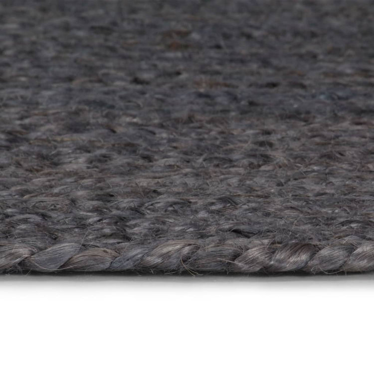 Vidaxl Teppich handgefertigt um 240 cm Jute dunkelgrau
